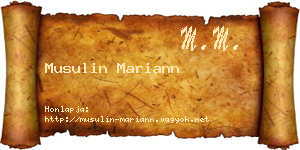 Musulin Mariann névjegykártya