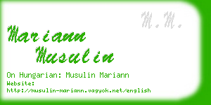 mariann musulin business card